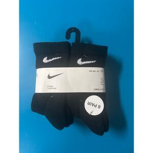 Nike Performance Cushion Crew Socks Black 6-Pack Unisex X-Small Athletic